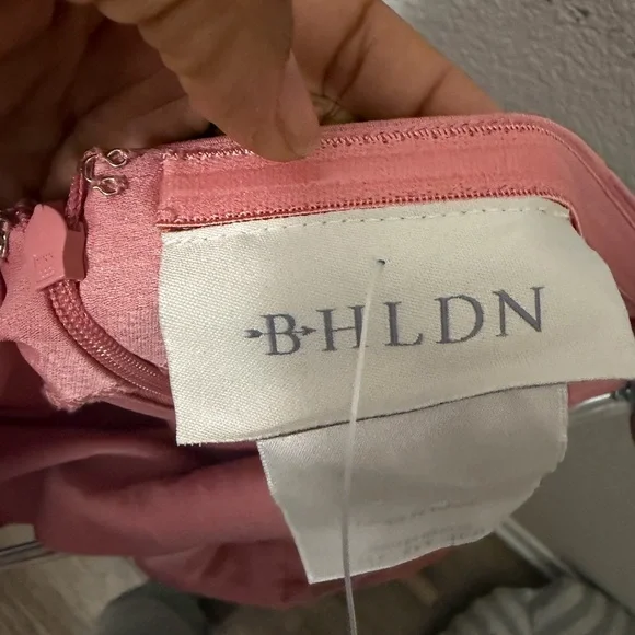 BHLDN Halter Satin Maxi Dress Size 14P Dusty Rose Bridesmaid Formal Wedding - Picture 9 of 12